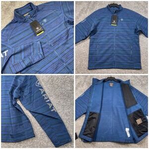 Ariat Logo 2.0 Softshell Jacket Mens Large Tribal Print Blue Water Resistant NEW